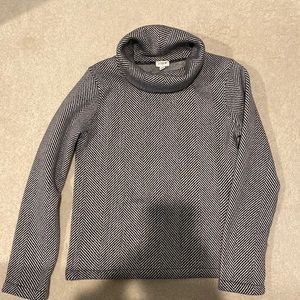 J Crew Herringbone Funnel Neck Pullover